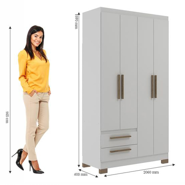 CLOSET 4P 2C WOOD/BRANCO 