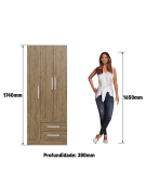 CLOSET 3P 2C CACAU BRILHO 