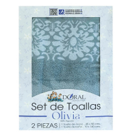 SET TOALLA OLIVIA 2PZ AZUL GRIS 