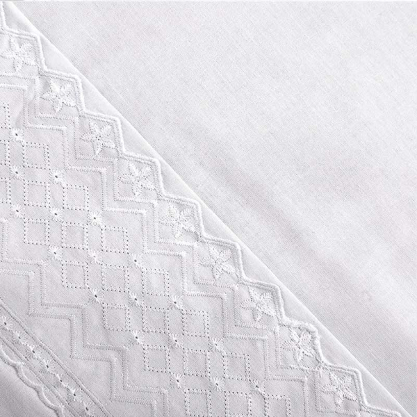 SABANA BRODERIE GEO 1.5P BLANCO 