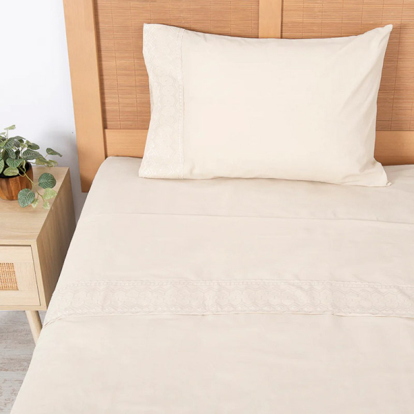 SABANA BRODERIE GEO 1.5P CRUDO 