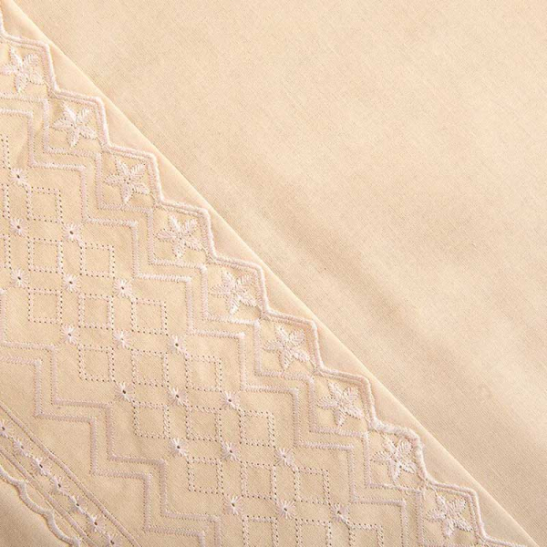 SABANA BRODERIE GEO 1.5P NUDE 
