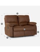 SOFA RECLINABLE ARCHIE 2C TELA MARRON 