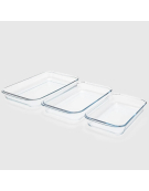 PACK ASADERA RECTANGULAR 3PZ 1.6+2.2+3LT 