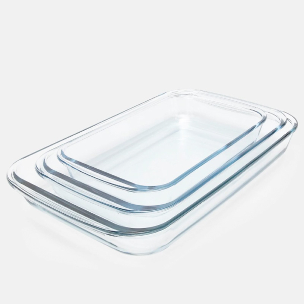 PACK ASADERA RECTANGULAR 3PZ 1.6+2.2+3LT 