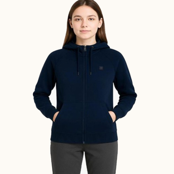 POLERON ESCOLAR NINA ZIPPER AZUL