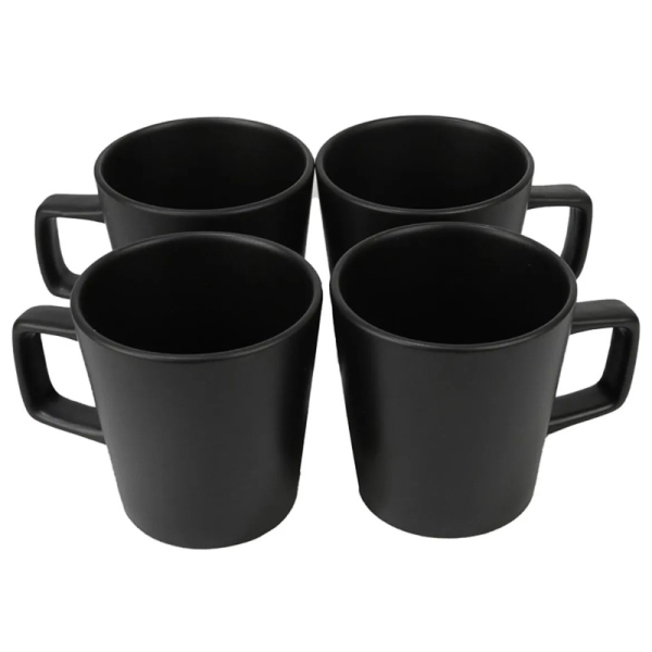 SET 4 MUGS PORTO C.350ML NEGRO 