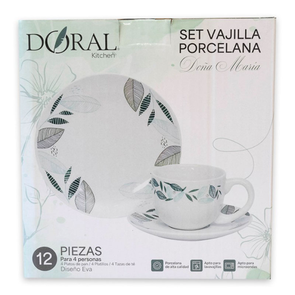 SET VAJILLA DOÑA MARIA 12PZ EVA 
