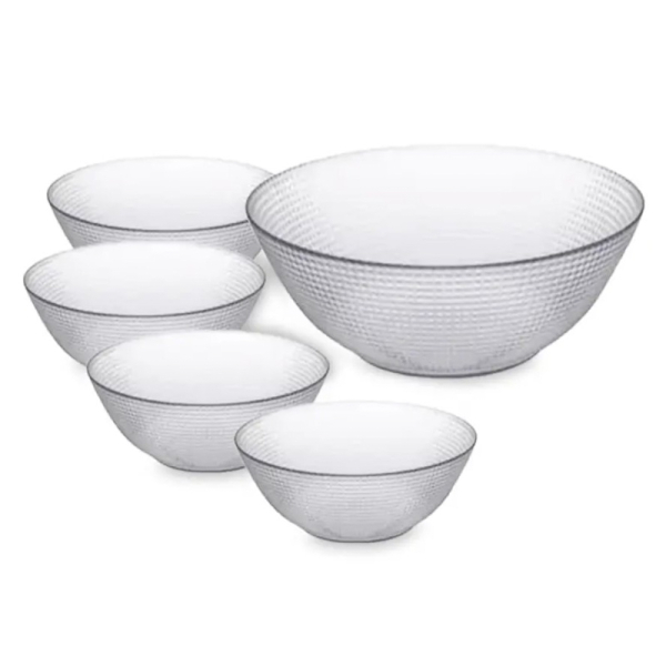 SET ENSALADERA VIDRIO CARALEE 5PZ 