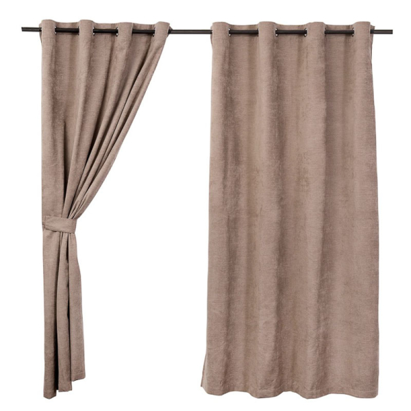 CORTINA BLACK/OUT CHENILLE 2P CAFE 