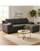 SECCIONAL PARIS 255X160 GRIS OSCURO 