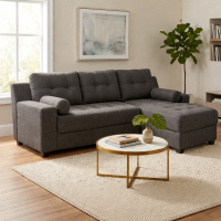 SECCIONAL PARIS 255X160 GRIS OSCURO 