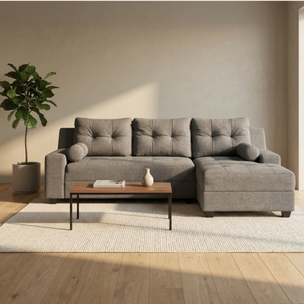 SECCIONAL PARIS 255X160 GRIS 