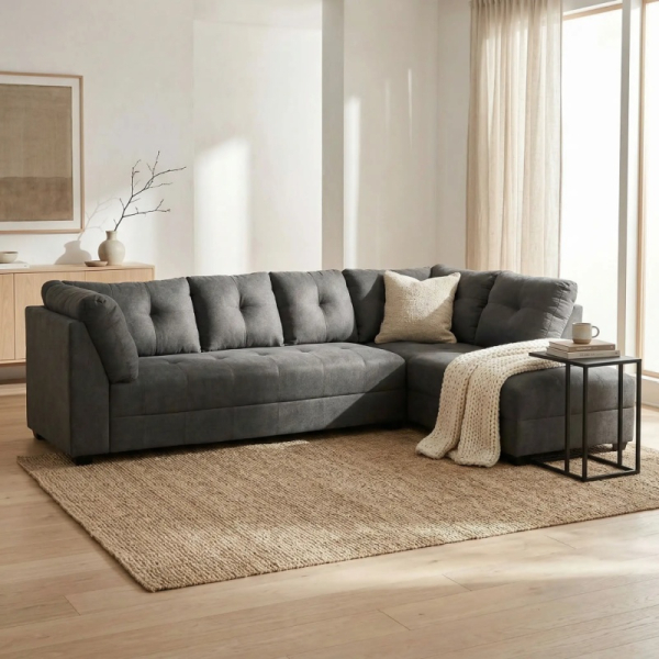 SECCIONAL ITALIA 306 X 210 GRIS OSCURO 