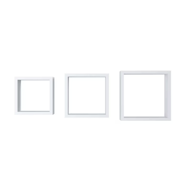 ESTANTE PARED CUADRADO 3 PIEZAS BLANCO