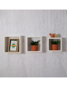 ESTANTE PARED CUADRADO 3 PIEZAS BLANCO