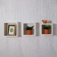 ESTANTE PARED CUADRADO 3 PIEZAS BLANCO