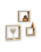 ESTANTE PARED CUADRADO 3 PIEZAS CREMA