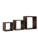 ESTANTE PARED CUADRADO 3 PIEZAS CHOCOLATE