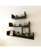 ESTANTE PARA PARED 3 PIEZAS NEGRO