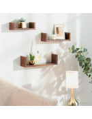 ESTANTE PARA PARED 3 PIEZAS CHOCOLATE