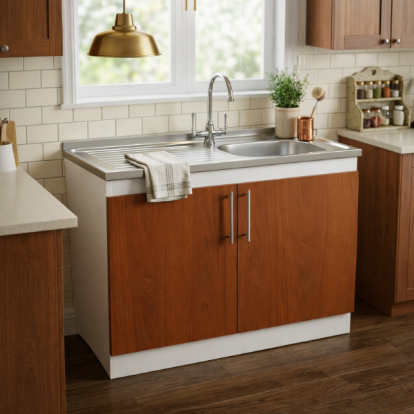 MUEBLE CON LAVAPLATO + GRIFO 1,00 CEDRO