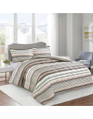 PLUMON MICROFIBRA ESTAMPADO LINEAS GRIS 1.5P 