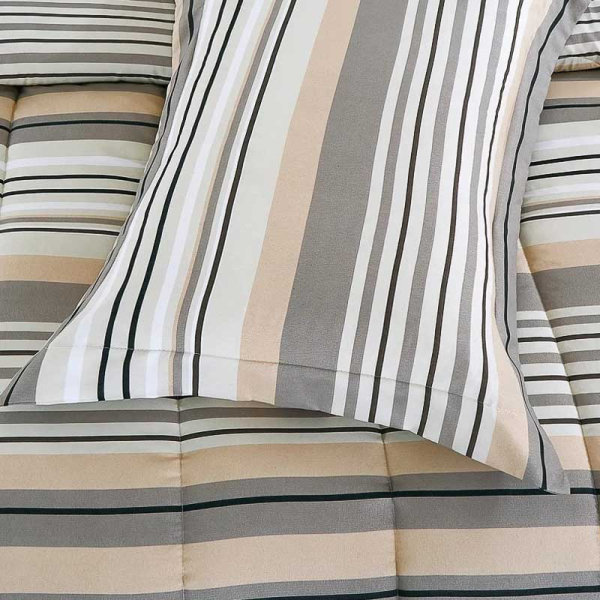 PLUMON MICROFIBRA ESTAMPADO LINEAS GRIS 1.5P 