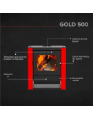 CALEFACTOR A LEÑA GOLD 500 ROJO 