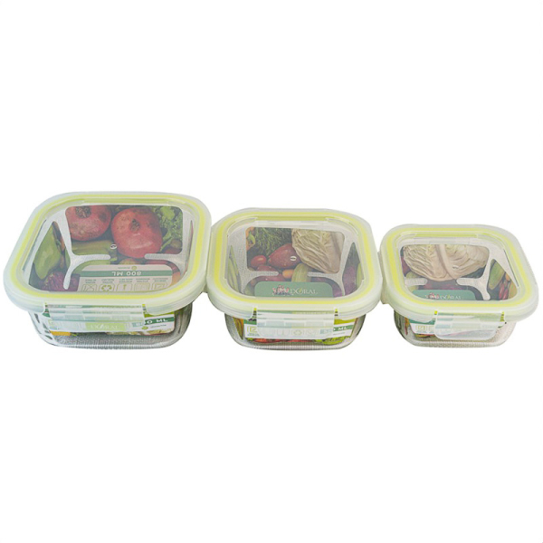 SET 3 HERMETICOS CUADRADO 