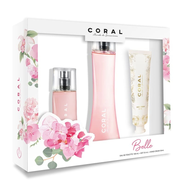 SET CORAL BELLE 100ML+EDT 55ML+ HAND CREAM 50ML